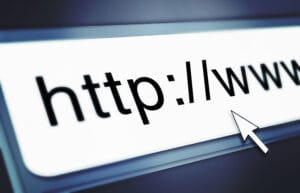 Close up view of URL search bar showing http.