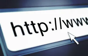 Close up view of URL search bar showing http.