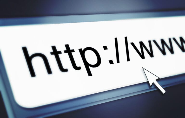 Close up view of URL search bar showing http.