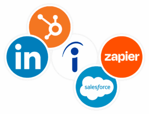 CRM integration icon group.