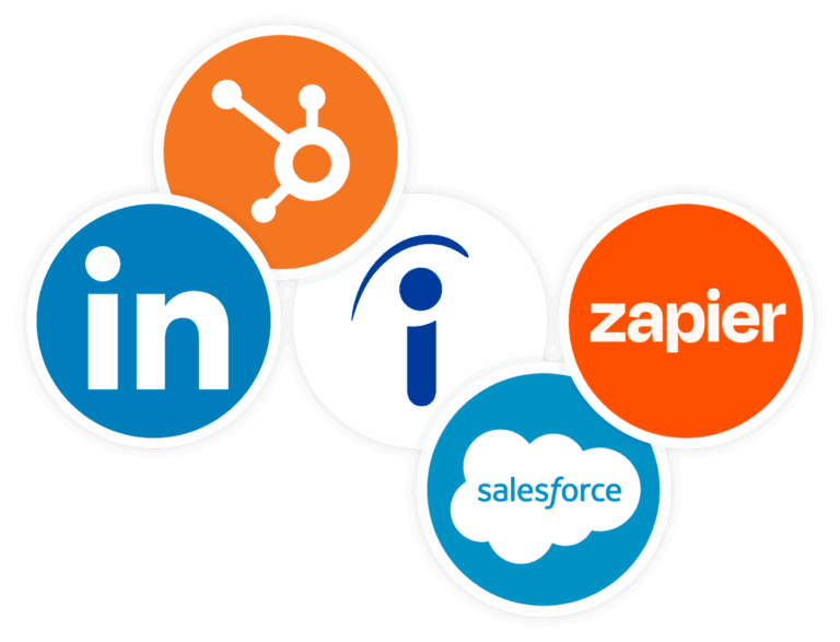 CRM integration icon group.