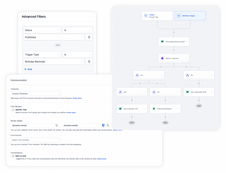 Advanced filters and automation flows.