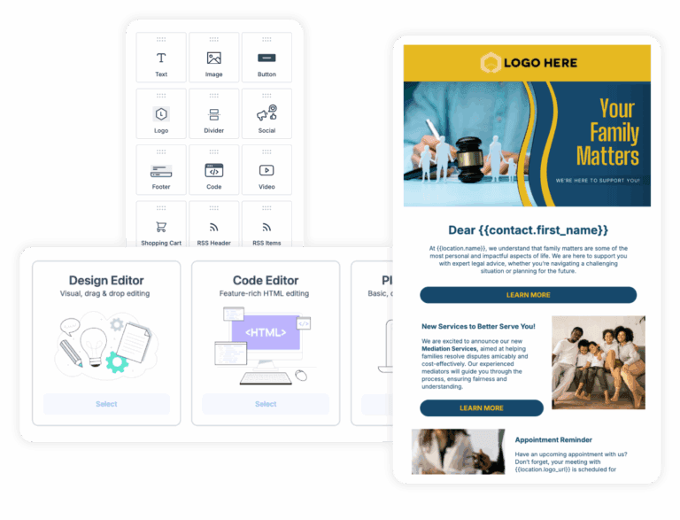Email templates and builder.
