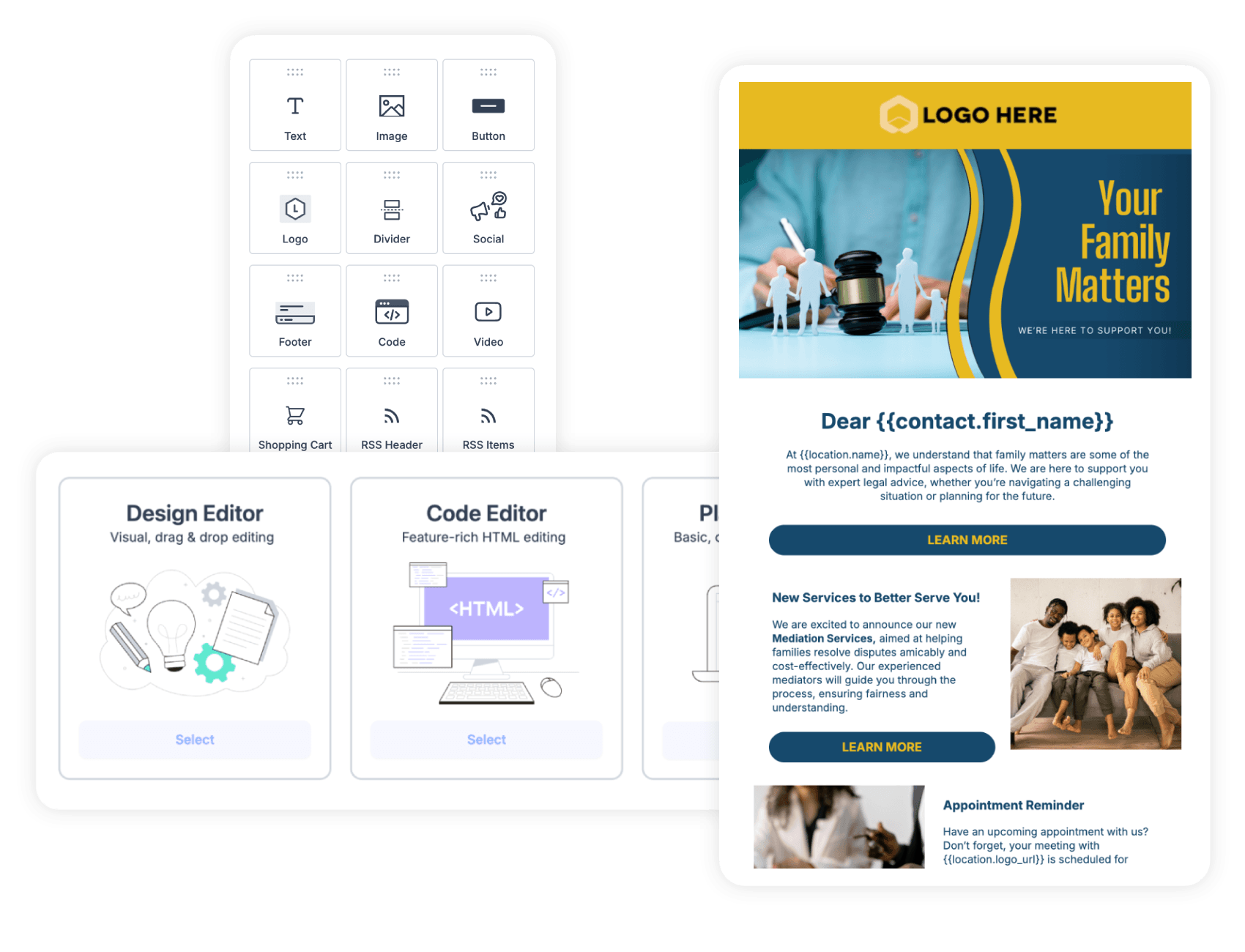 Email templates and builder.