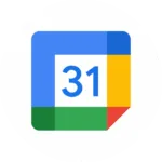Google calendar white circle logo icon.