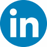 LinkedIn blue circle logo icon.