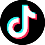TikTok black circle logo icon.