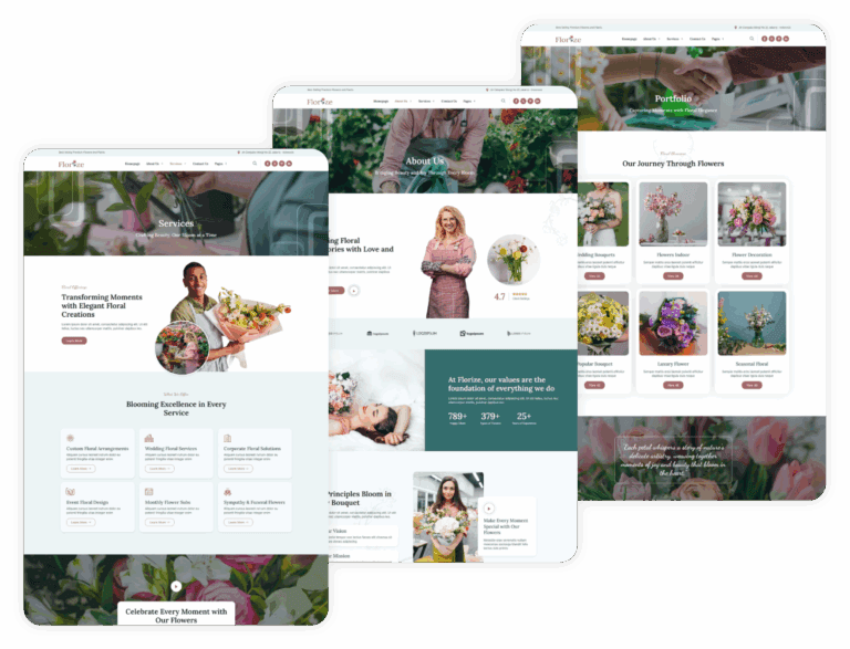 Collection of website designed web pages.